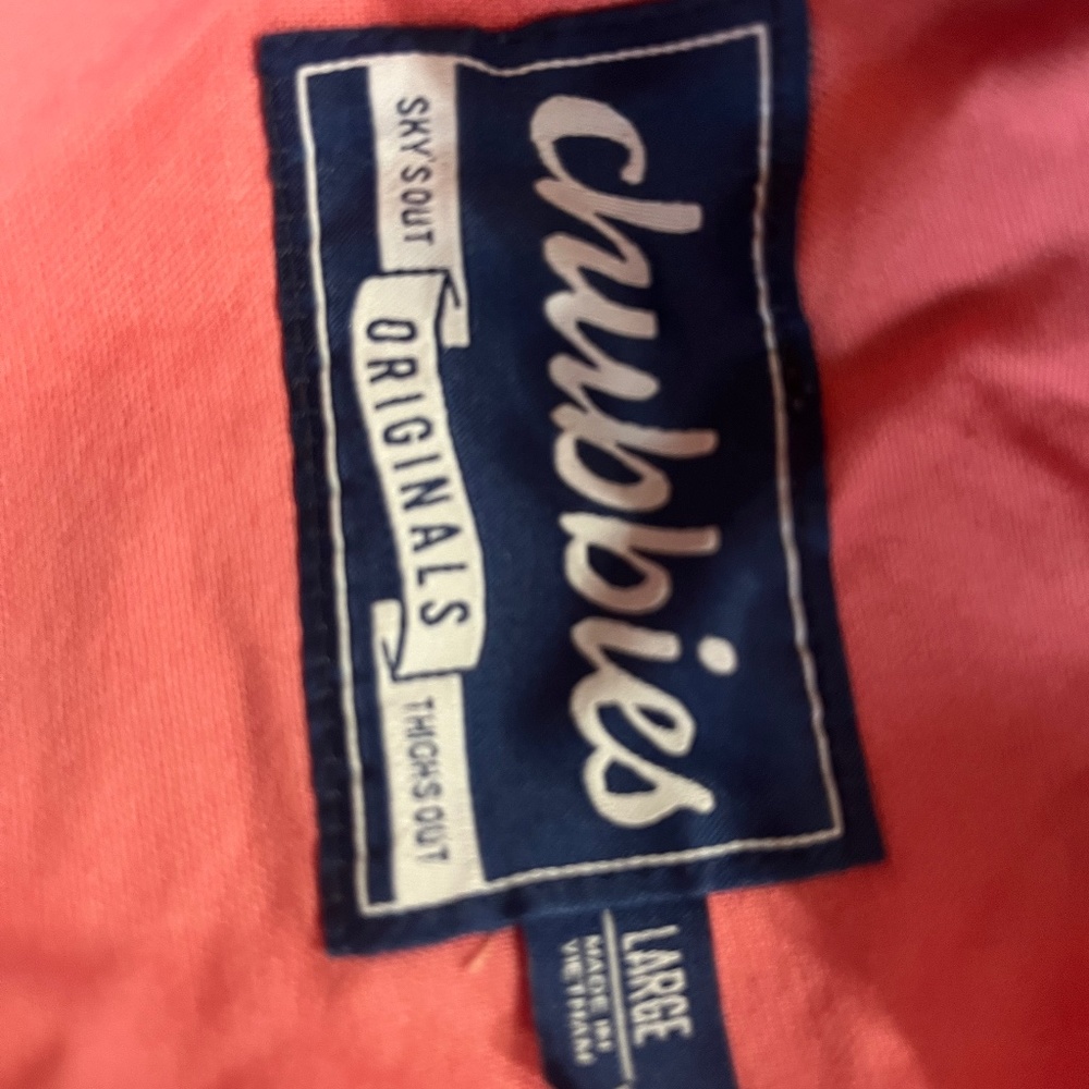 Chubbies salmon men’s shorts size large 5.5 inseam